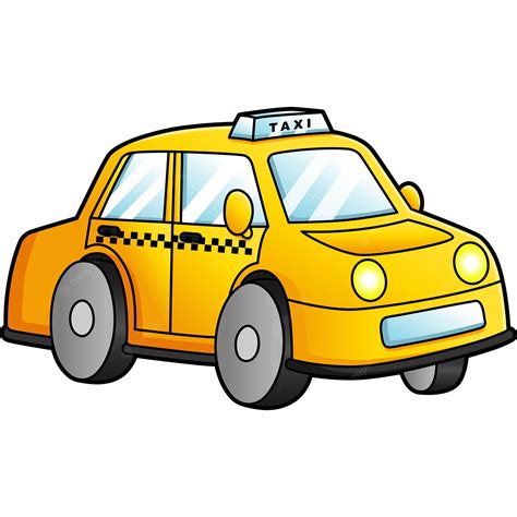 Taxi Cartoon Clipart Farbige Illustration Premium Vektor