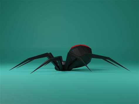 Black Widow Spider Halloween Papercraft Xl Version Diy Etsy
