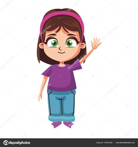 Hermosa Chica De Dibujos Animados Vector Gráfico Vectorial © Jemastock