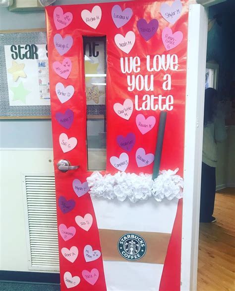 Valentines Day Classroom Door Decor We Love You A Latte Valentines Door Decorations