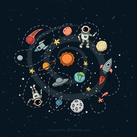 Outer Space Illustration Free Vector