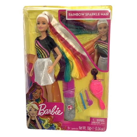Barbie Rainbow Sparkle Hair Doll Blonde With Accessories Ebay