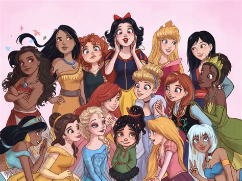 The Disney Princesses Are Posing Together For A Photo