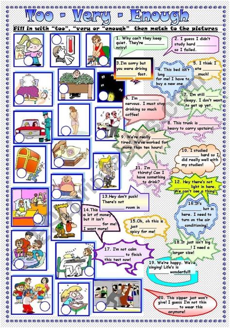 Learn english with woodward english on twitter. A worksheet for reviewing too- very - enough. Students ...
