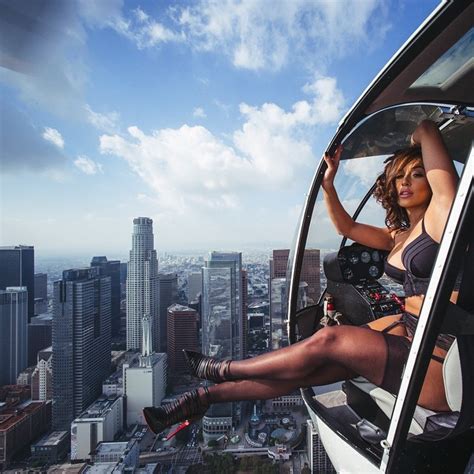 hot model in lingerie does photo shoot in heli taxi flying over los angeles autoevolution