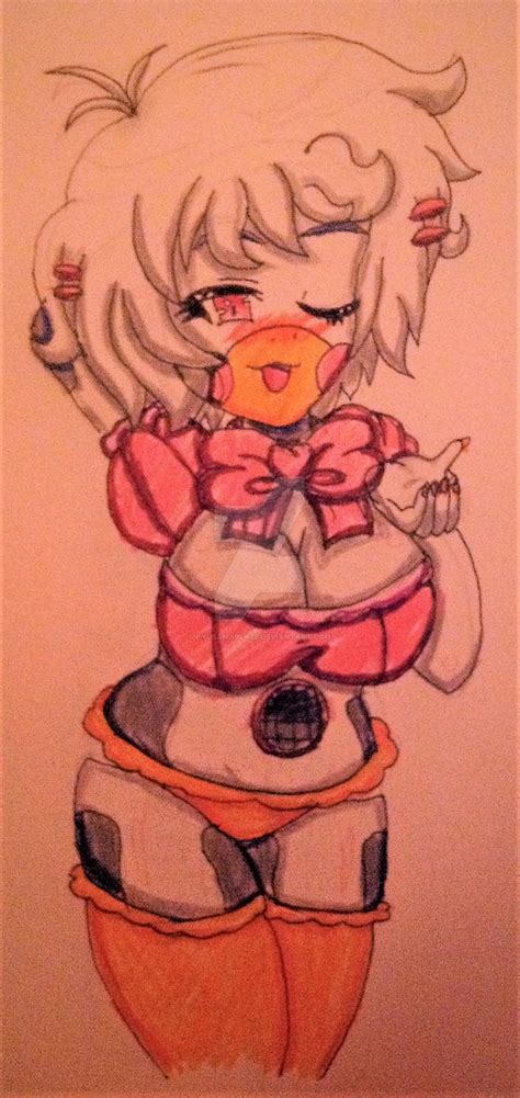 fnia funtime chica drawing by kyusamablaze on deviantart