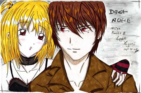 Death Note Light Yagami And Misa Amane By Littlemissanime Fanart