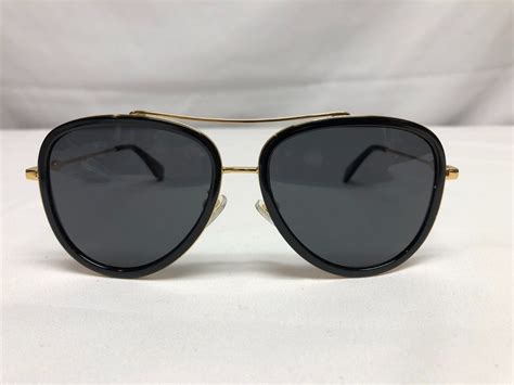 gucci gg0062s 003 57mm aviator black unisex sunglasses with light grey lens ebay