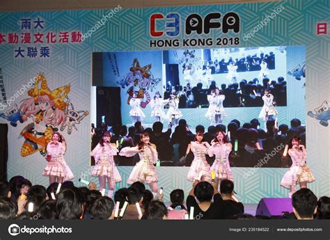 members japanese idol girl group ske48 perform anime exhibition c3afa stock editorial photo