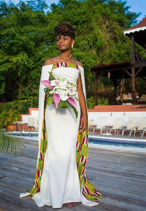 Kente Wedding Gown The Cape African Bridal Dress African Print