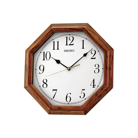 Hexagonal Seiko Quartz Battery Wooden Wall Clock Qxa529b Clocks From Hillier Jewellers Uk