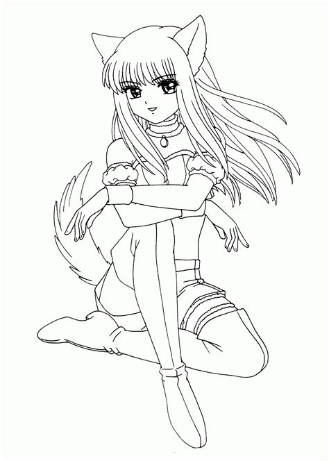 Gambar Anime Fox Girl Cute Coloring Pages Home Girls Ages Manga Di