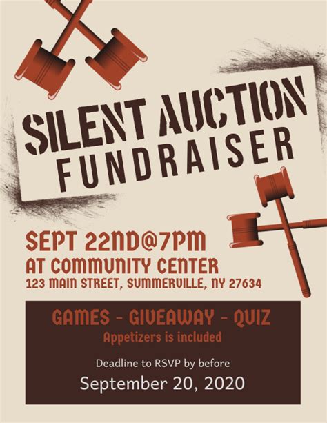 Silent Auction Fundraiser Flyer Template Postermywall