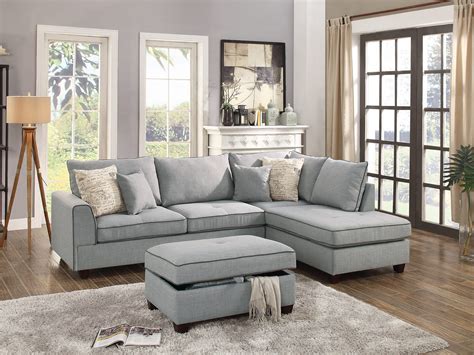 Gray Sectional Sofa Baci Living Room