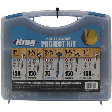 Kreg Tool Company Pocket Hole Screw Project Kit Sk03 Blains Farm