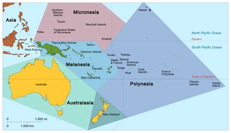 Map Of Oceania Based On The United Nations Classification Map