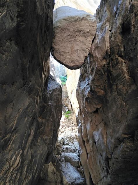 Stone Stuck Between Rocks Stock Image Image Of Narrow 118724017