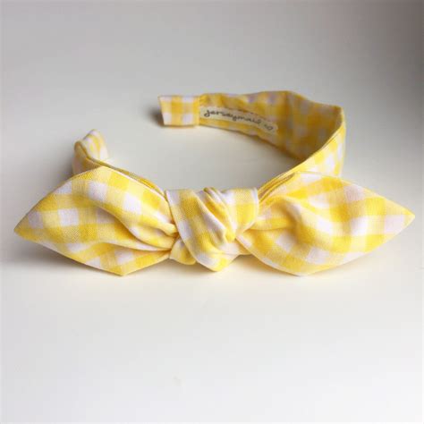 Headbands For Women Yellow Gingham Headband Womens Fabric Etsy