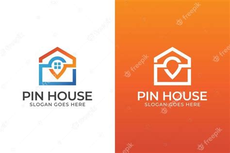 Premium Vector Pin House Or Home Location Logo Design Two Versions