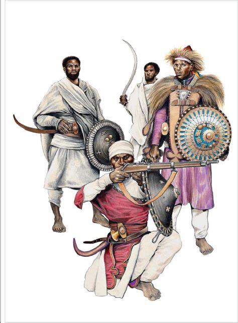 Guerriers Abyssinie 1860 Warriors Of Old Abyssinian African