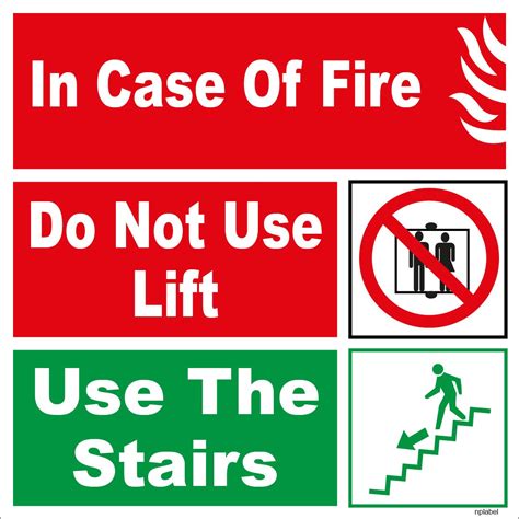 Buy In Case Of Fire Do Not Use Elevators Use Stairs Warning Stickers Label Decal Safety Signs