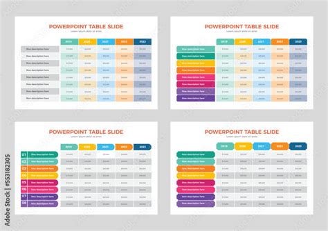 Powerpoint Table Layout 4 Different Table Format Powerpoint Table
