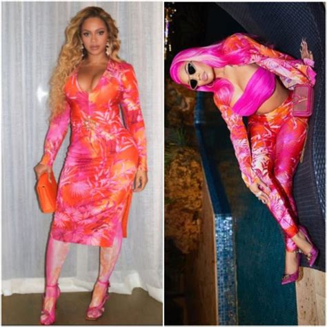 Who Wore It Better Beyoncé And Nicki Minaj Come Through Dripping In