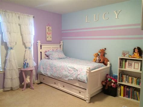 Striped Blue Paint Ideas For Teenage Girls Bedroom