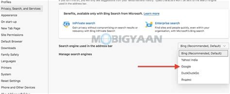 But you can change it to something else if you want. How to change default search engine in Microsoft Edge ...