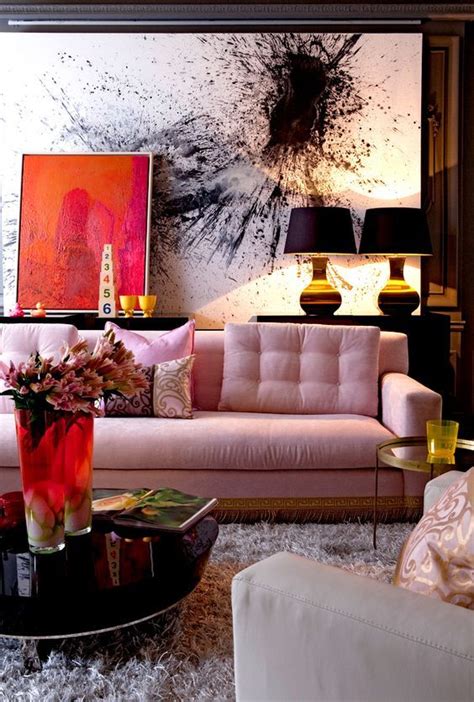Pink And Black Living Room Decoração De Interiores Arquitetura E