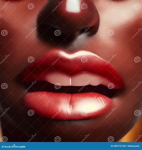 Woman Lips Close Up Lips And Teeth Nice Illustration Stock