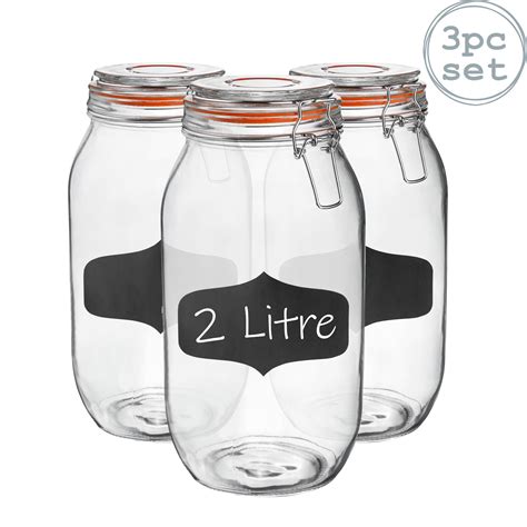 Glass Storage Jars Airtight Clip Top Lid Food Preserve Preserving Jar 2