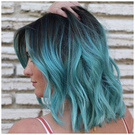 Teal Waves Teal Ombre Hair Tealombrehair In 2021 Teal Ombre Hair