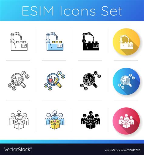 Production Process Icons Set Royalty Free Vector Image