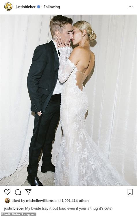 hailey bieber off white wedding dress details