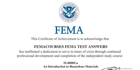 Fema Is 5a An Introduction To Hazardous Materials Answers