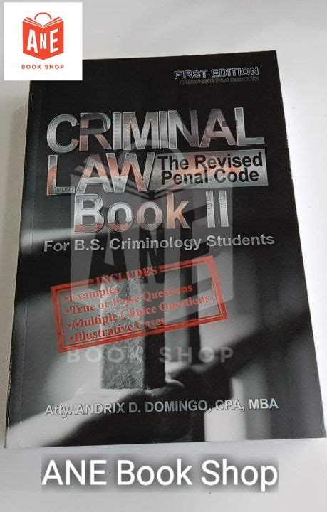 Authentic Criminal Law The Revised Penal Code Book Ii First Ed By Atty Andrix Domingo Cpa Mba