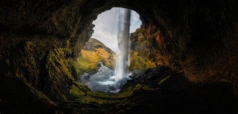 Waterfalls Waterfall Cave Nature Hd Wallpaper Wallpaperbetter