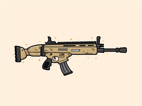 How to draw the scar rifle step by step, fortnite gun, how to draw fortnite guns easy, how to. Scar Assault Rifle Illustration by Christine Wilde on Dribbble
