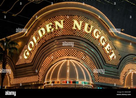 Golden Nugget Sign In Downtown Las Vegas Nevada At Fremont Street