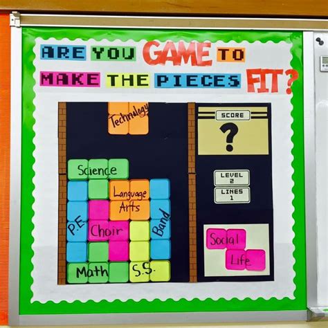 Game On In The Classroom Tetris Themed Bulletin Board Board Game