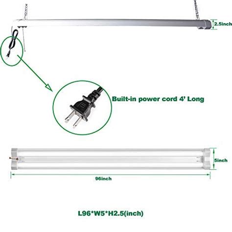 Antlux 8ft Led Shop Light For Garage 72w 8000lm 5000k 8 Foot Ceiling