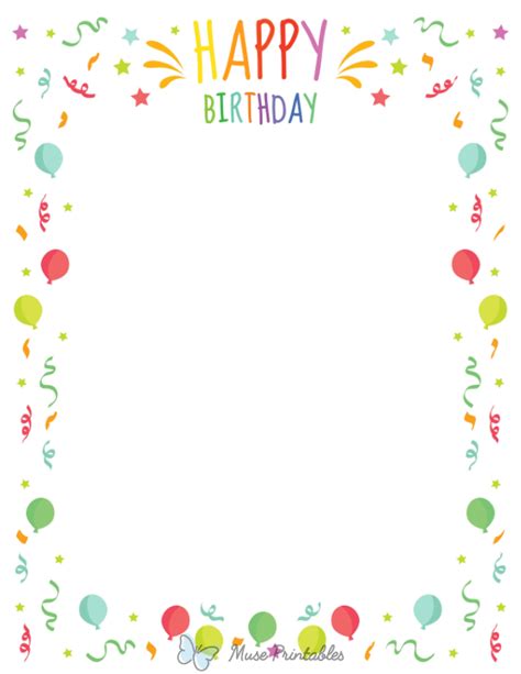 Free Printable Birthday Borders For Paper Free Printable Templates