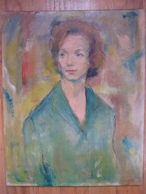 Vintage Impressionist Woman Portrait Oil Painting Signed American