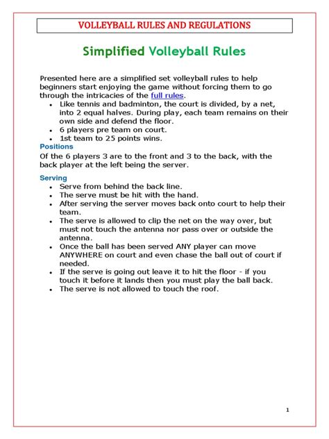Volleyball Rules And Regulations Volleyball Sports Rules And