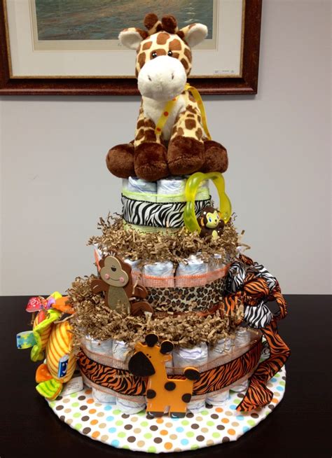 Jungle Themed Diaper Cake Baby Shower Themes Baby Shower Jungle Hot