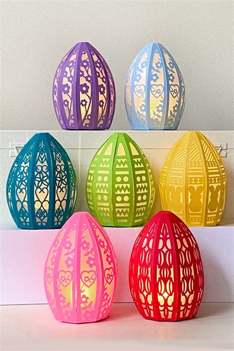 3D Paper Egg Designs: 6 Easter Egg SVG Files