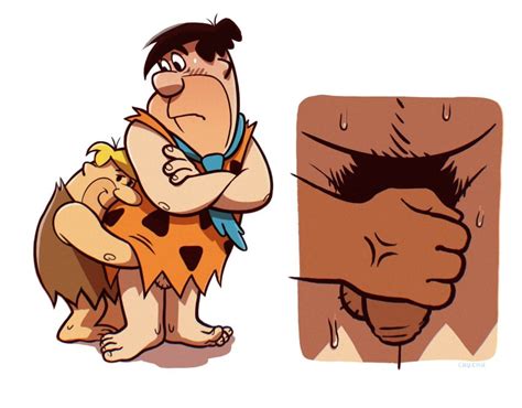 Rule 34 Barney Rubble Caveman Chuchugelee Crotch Grab Embarrassed Flaccid Flaccid Penis Fred