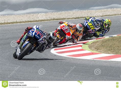Drivers Jorge Lorenzomarc Marquez And Rossi Editorial Photography