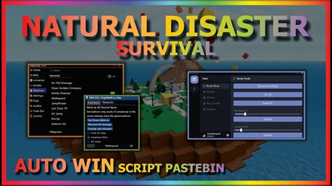 Natural Disaster Survival Script Pastebin 2022 Auto Win And More Auto Win Every Game Youtube